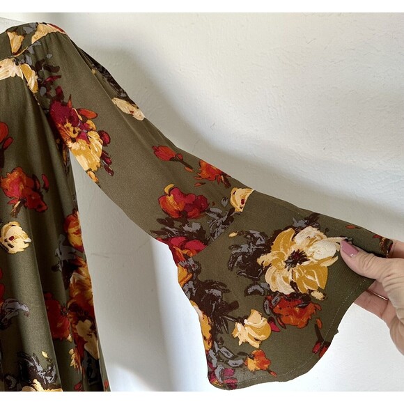 Blu Pepper Women Size S Flora Long Sleeve Blouse Boho Peasant Feminine - Picture 5 of 10